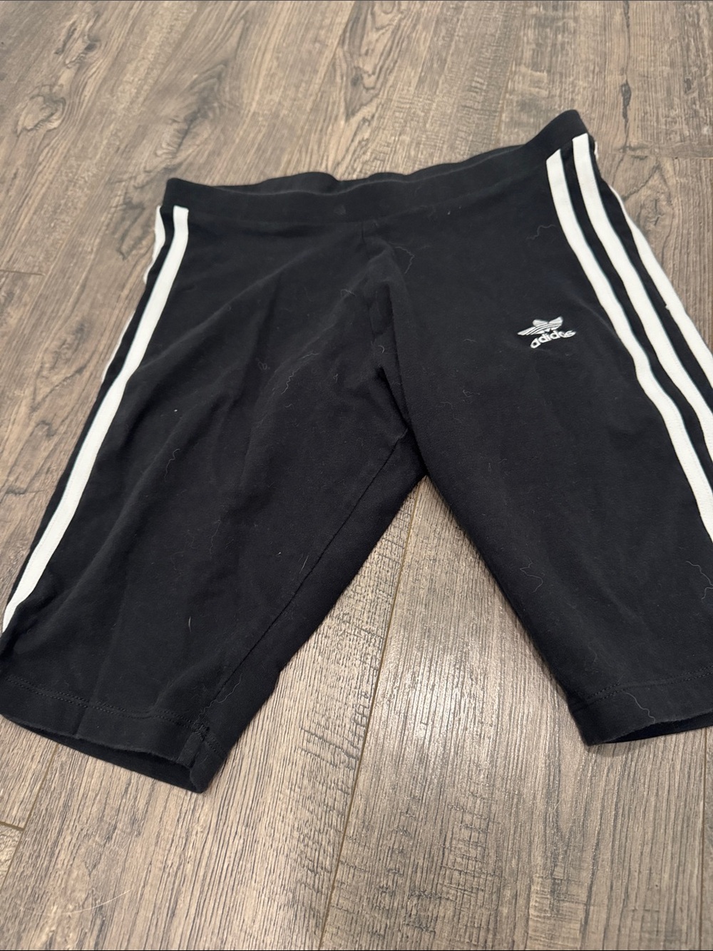 adidas Black Athletic Shorts with White Side Stripes